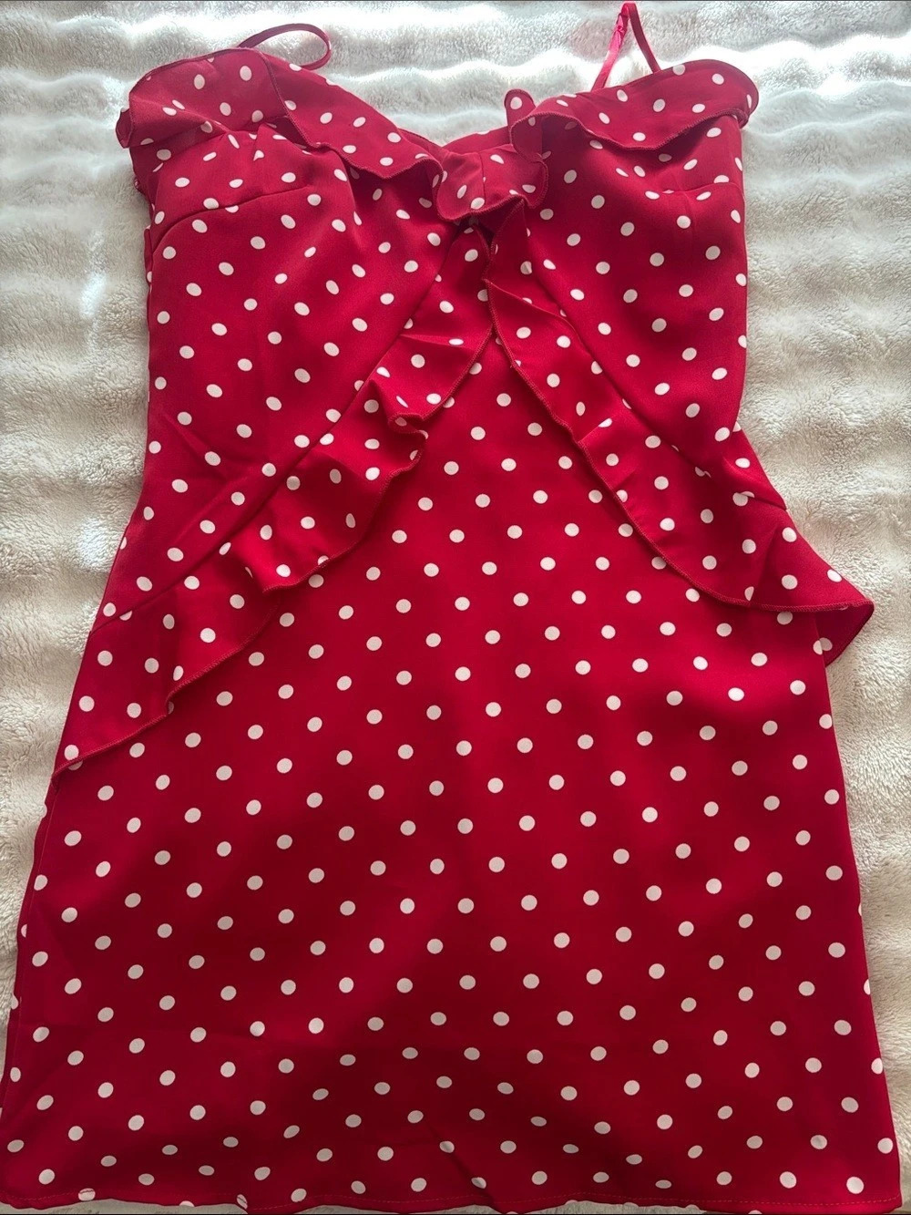 Paper Moon Polka Dot Mini Dress Red & White Small Like New